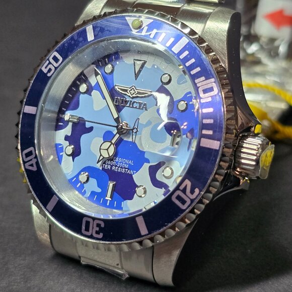Invicta Pro Diver Men's Watch - 40mm, Steel, Blue Camo(48570) - Picture 3 of 11